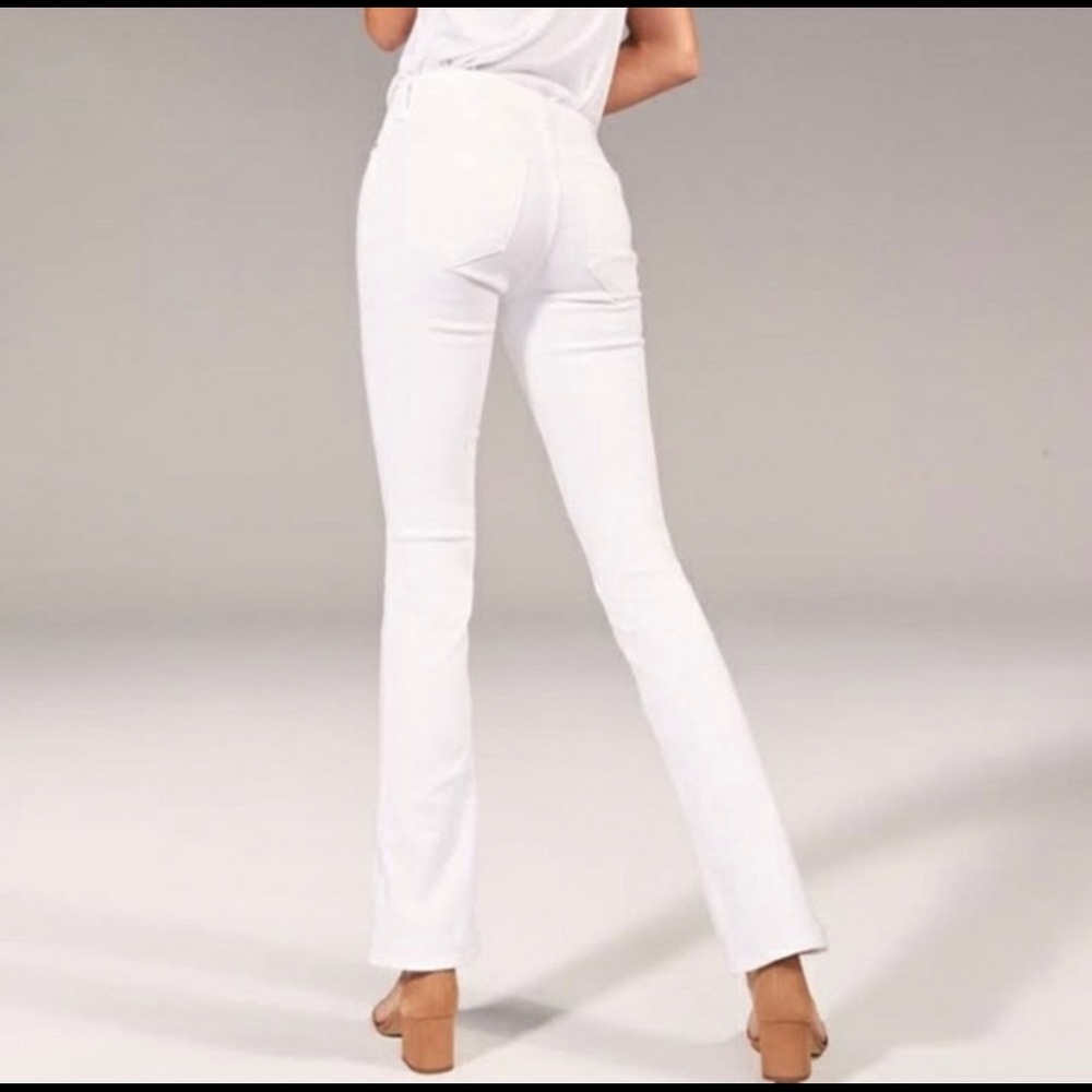 Abercrombie white bootcut jeans